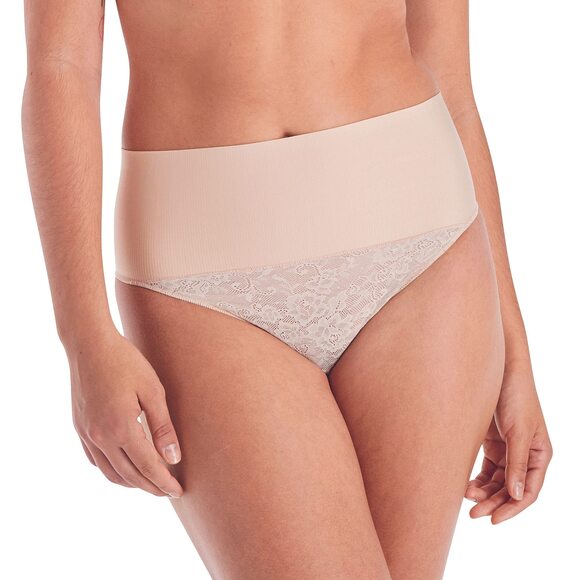Maidenform Other - NWT Maidenform Shaping Thong Transparent/Nude Lace, Cool Comfort, XX-Large